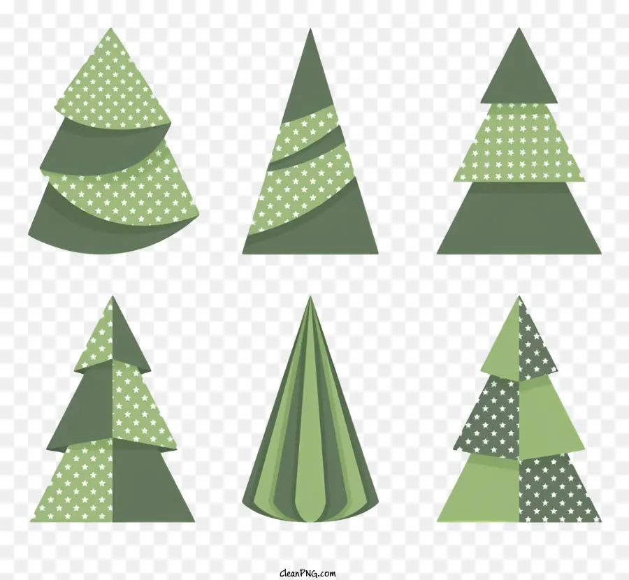 Yeşil Noel Ağaçları，Polka Dot Yaprakları PNG