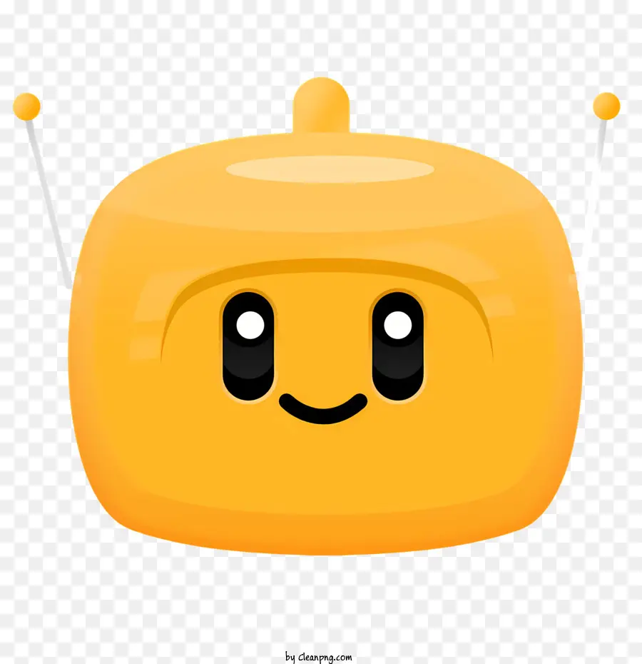 Sarı Robot Ifadesi，Karikatürize Robot Emoji PNG