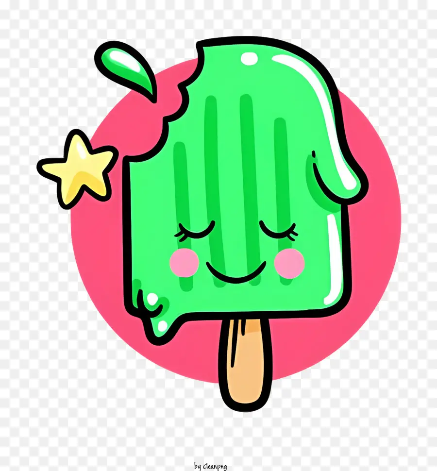 Yeşil Dondurma，Karikatür Popsicle PNG