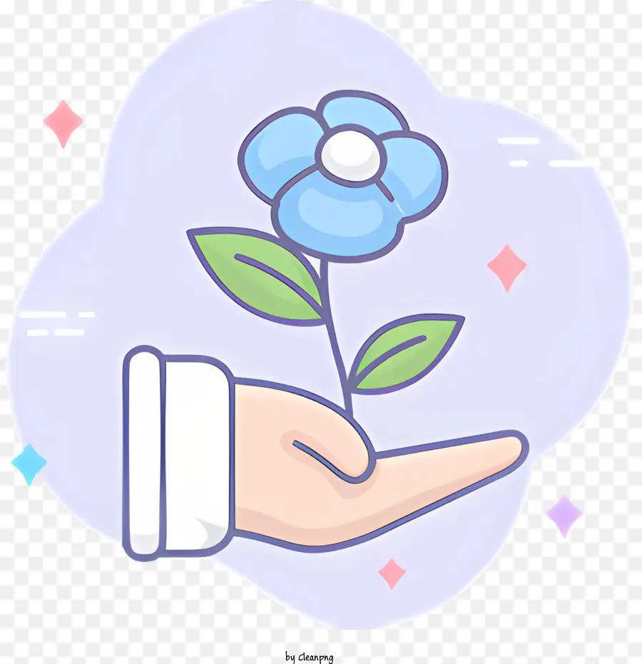 Mavi çiçek，Retro Tarzı PNG