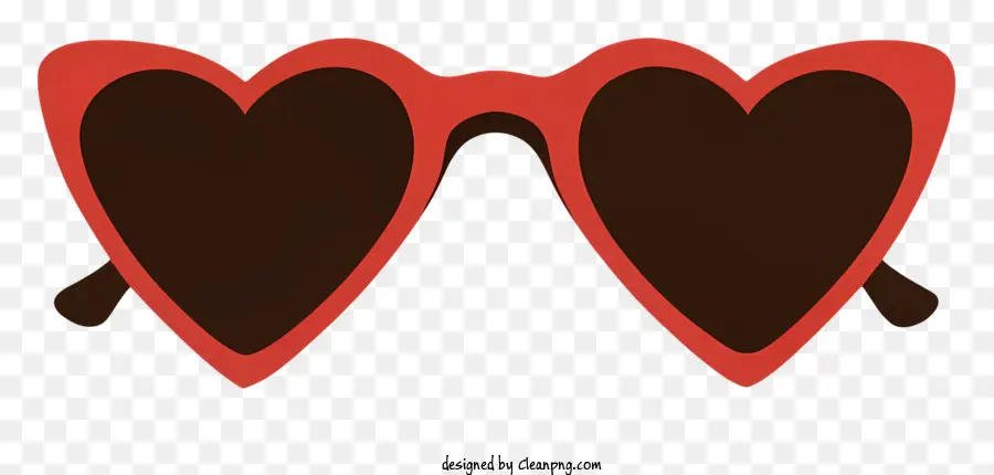 Heartshaped Gözlük，Kırmızı Lens PNG