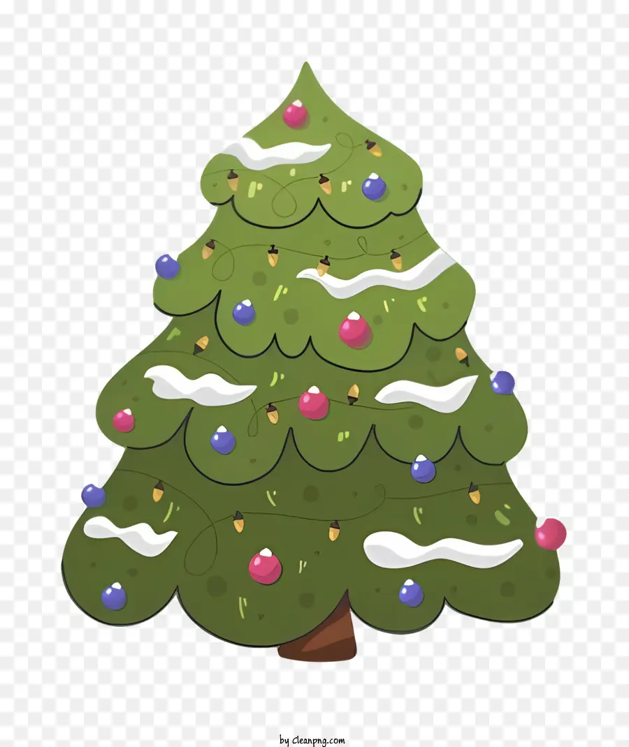 Noel Ağacı，Beyaz Ve Kırmızı Süslemeler PNG