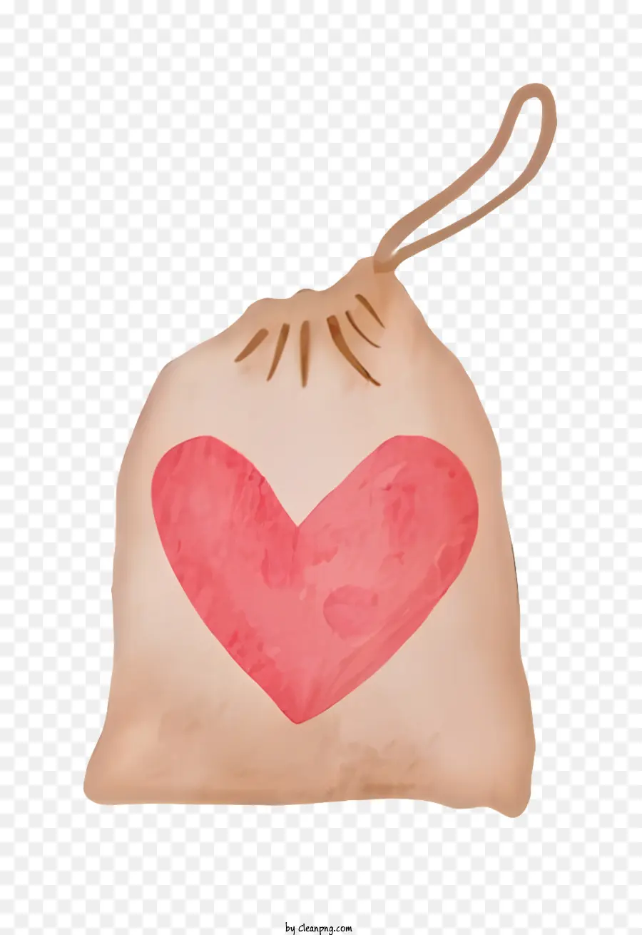 Küçük çanta，Kırmızı Kalp Tasarımı PNG