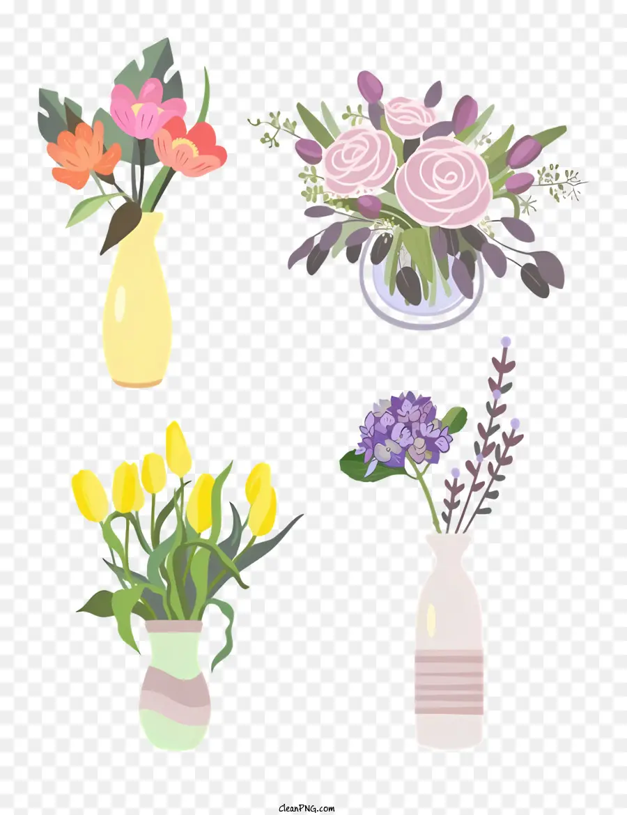 çiçek Aranjmanları，Vazo Tasarımları PNG