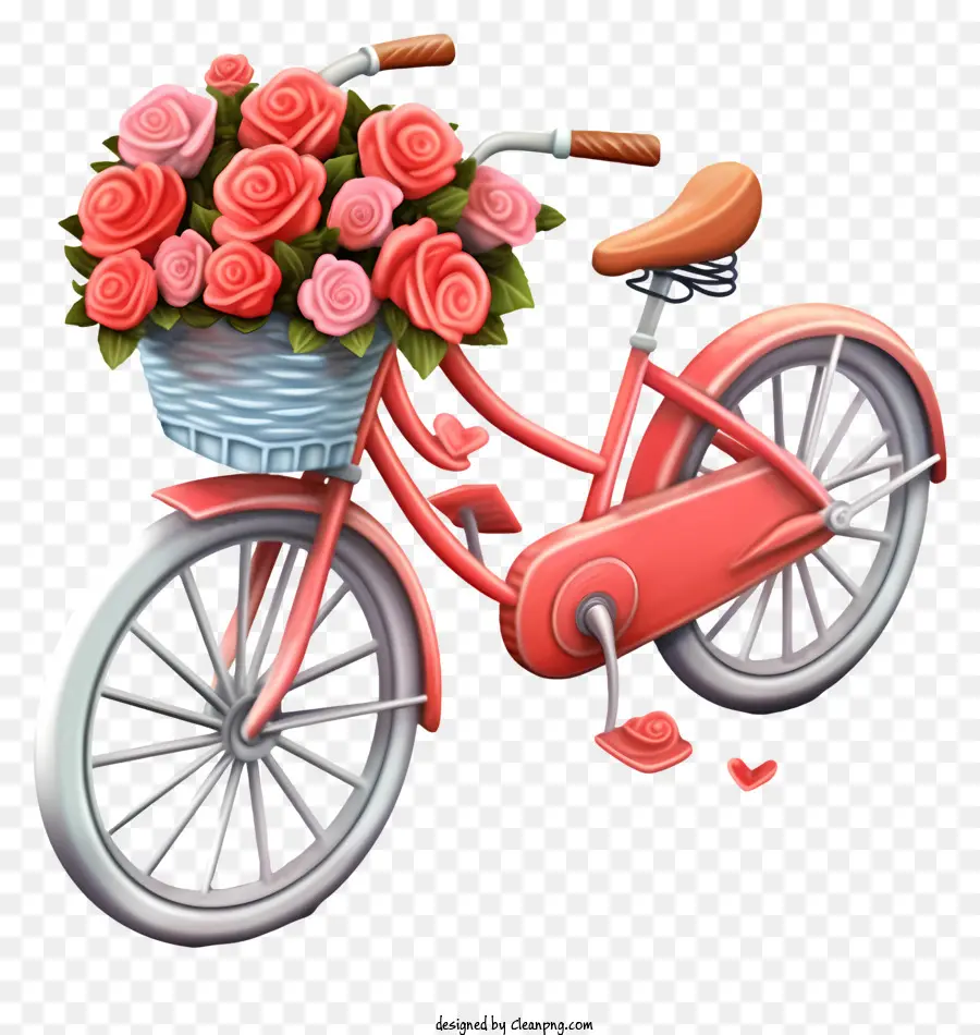 Kırmızı Bisiklet，Pembe Güller PNG