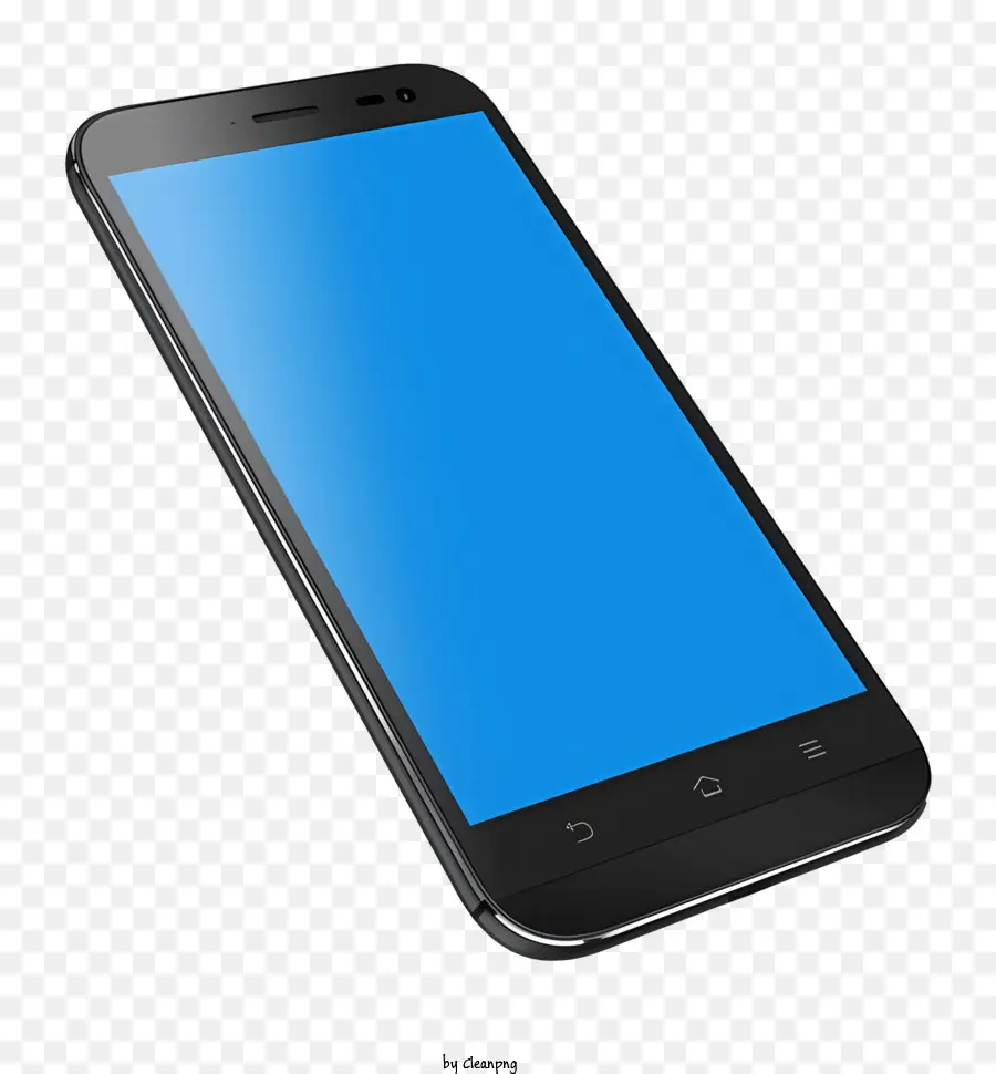 Siyah Akıllı Telefon，Mavi Ekran PNG