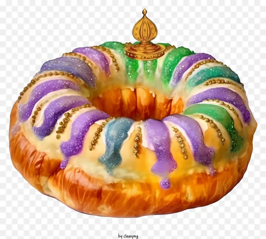 Renkli Buzlanma Ile Pasta，Altın Sprinkles PNG