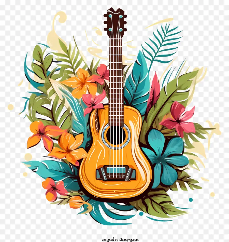 Gitar，çiçek PNG