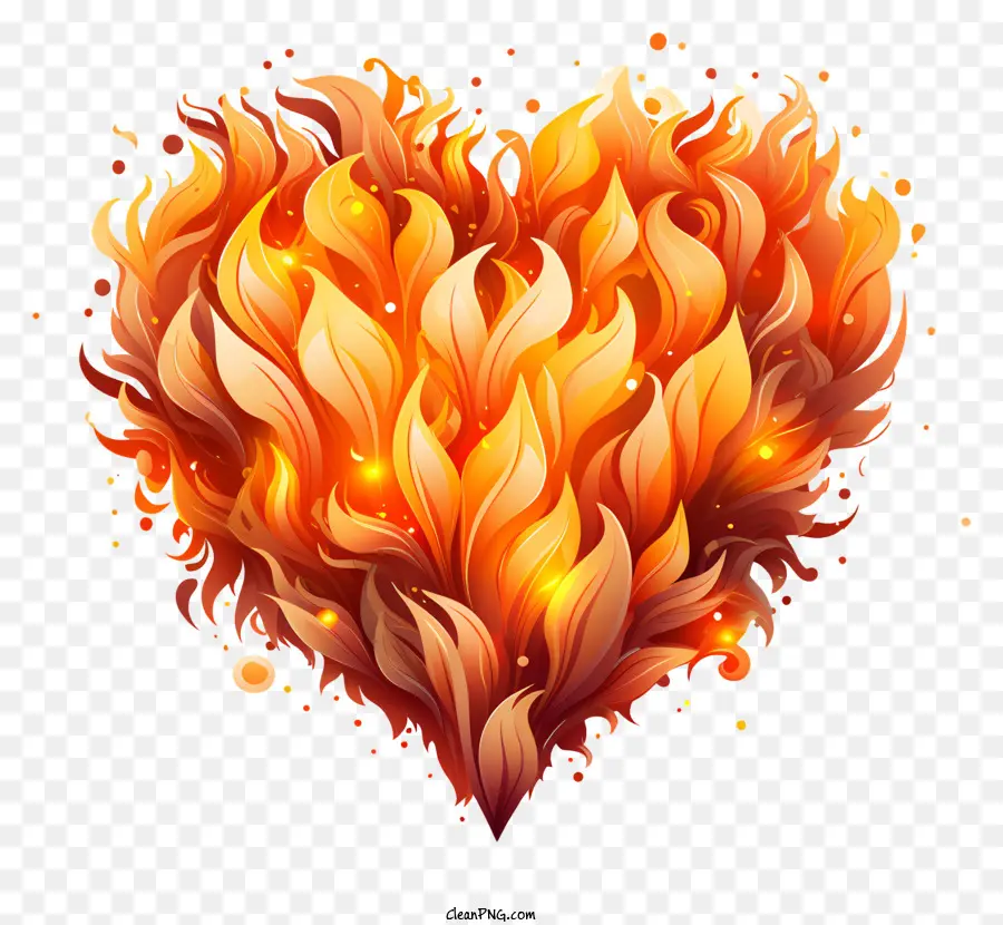 Ateşten Yapılmış Kalp，Yangın Kalp PNG
