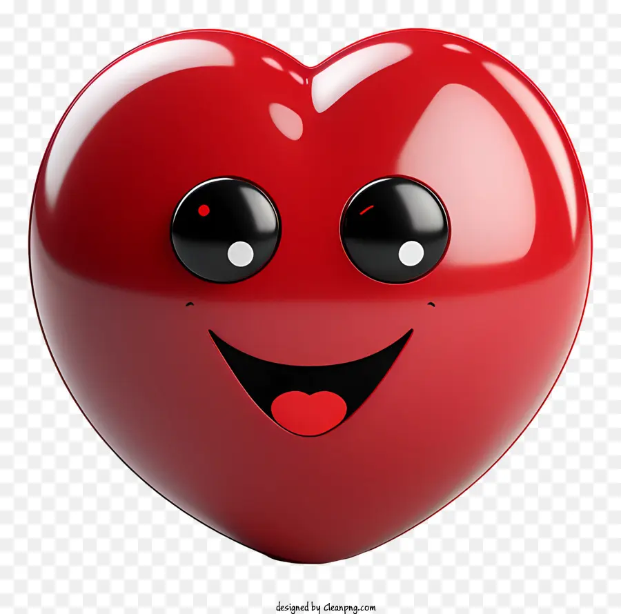Kırmızı Kalp，Gülümseyen Kalp PNG