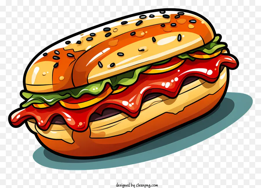 çizgi Film Hot Dog，Sosisli Sandviç PNG
