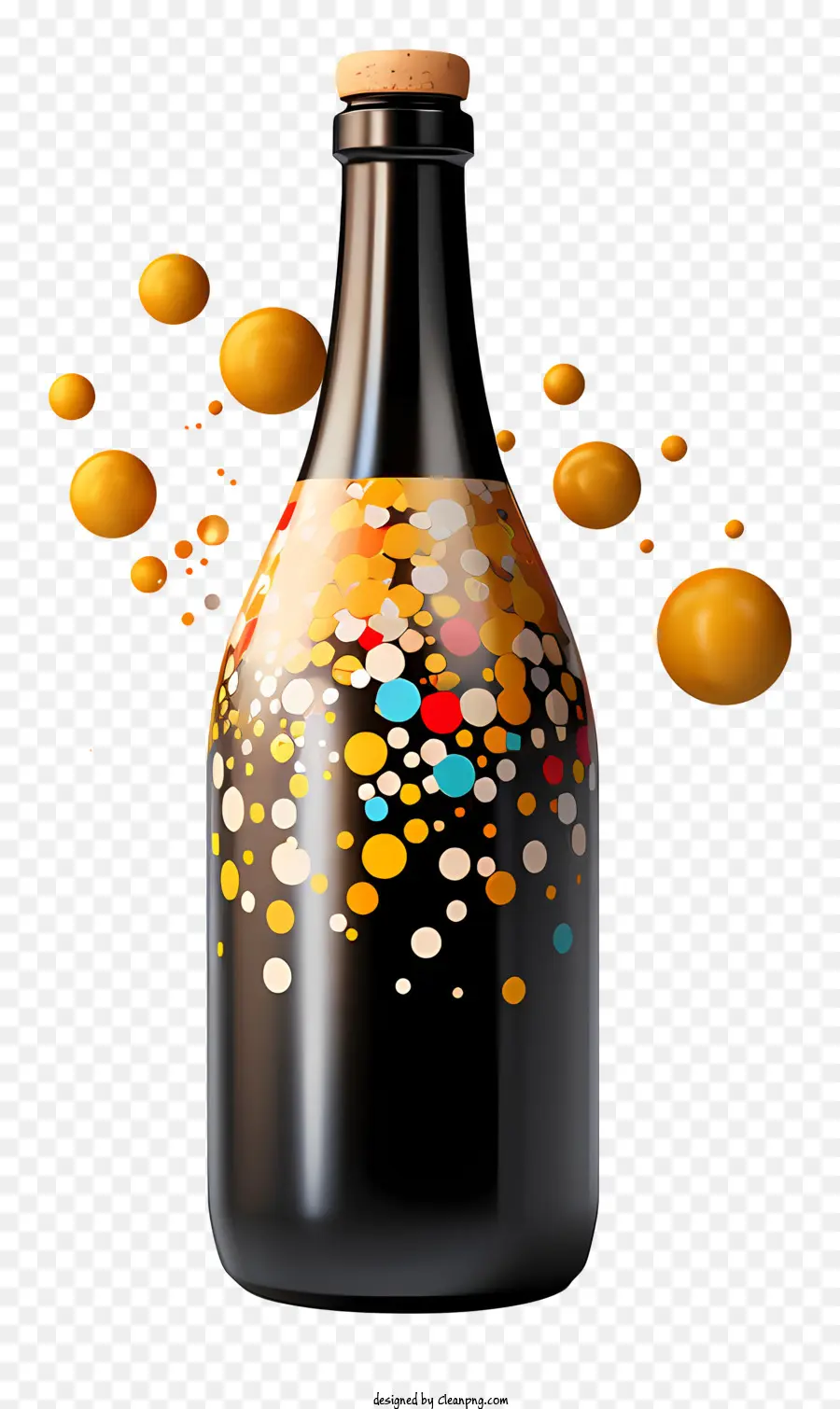Siyah şişe，Beyaz Etiket PNG