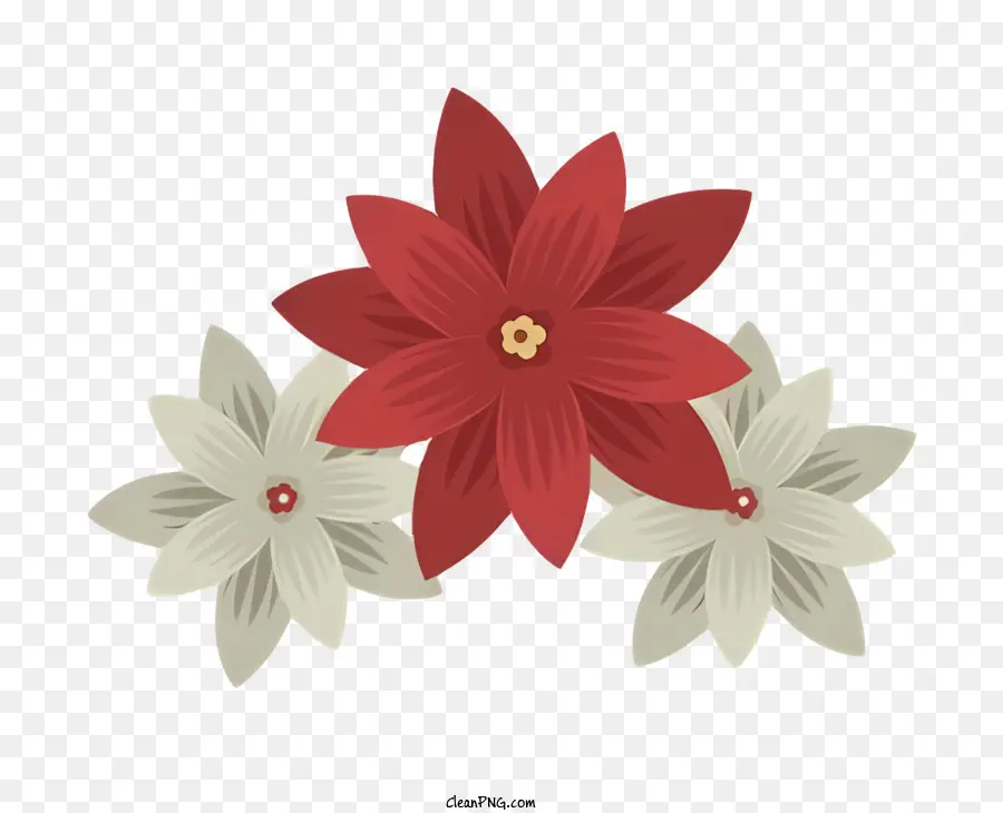 çiçek Aranjmanı，Kırmızı Ve Beyaz Çiçekler PNG