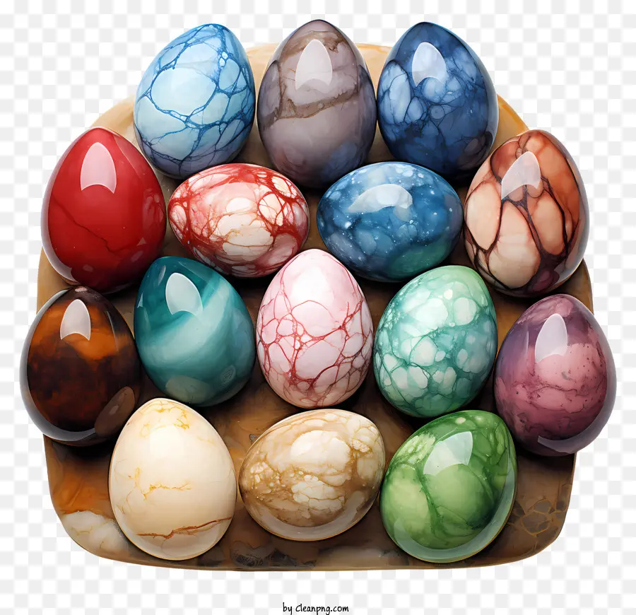 Renkli Yumurta，Ahşap Yüzey PNG
