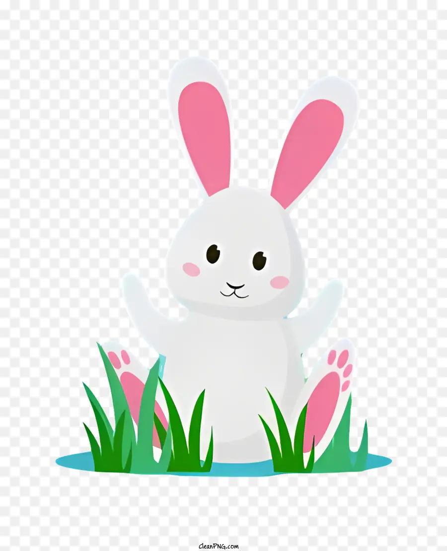 Karikatür Tavşan，çimenli Bitki örtüsü PNG
