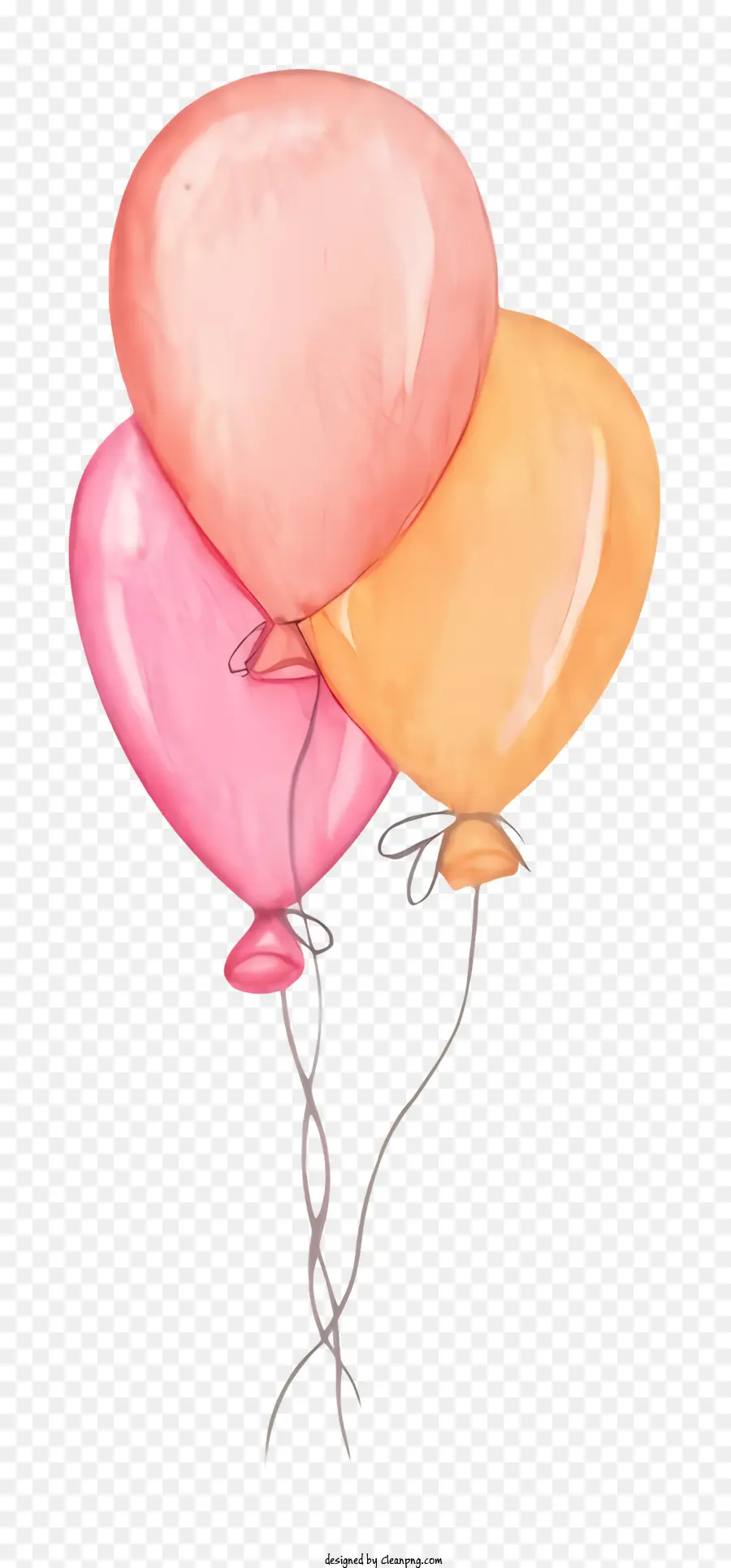 Balonlar，Pembe Ve Turuncu Balonlar PNG