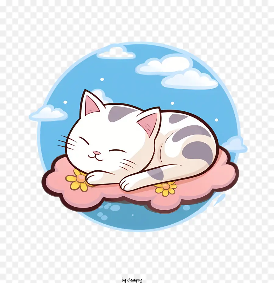 Kedi Uyku，Sevimli Karikatür Kedi PNG