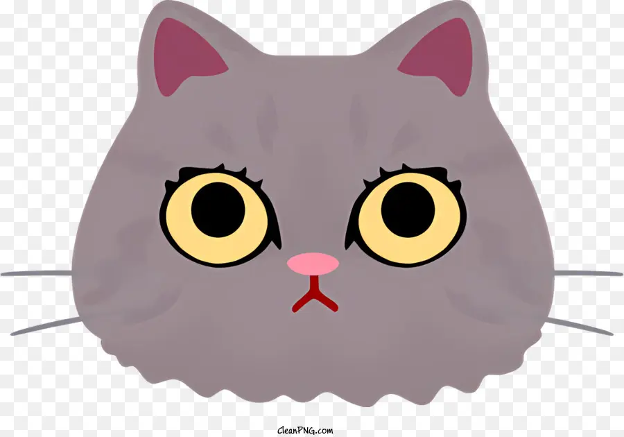 Gri Kedi，Sarı Gözler PNG