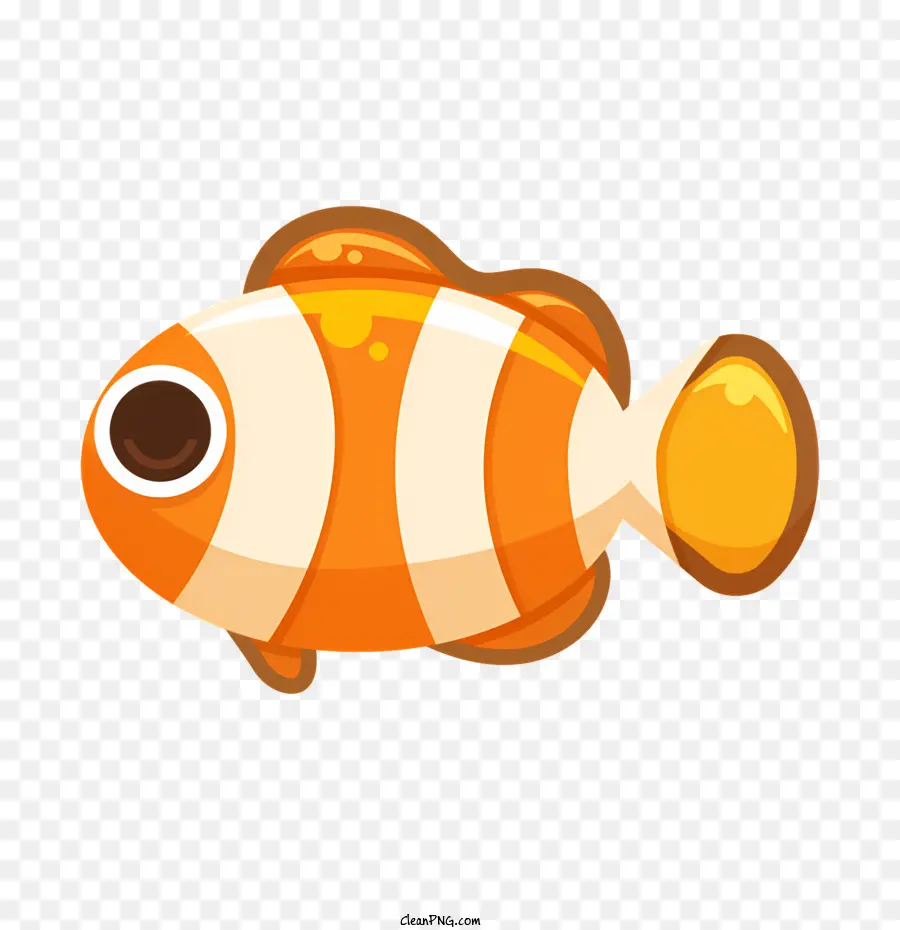 Turuncu Ve Beyaz çizgili Balık，Oval şekilli Vücut Balığı PNG