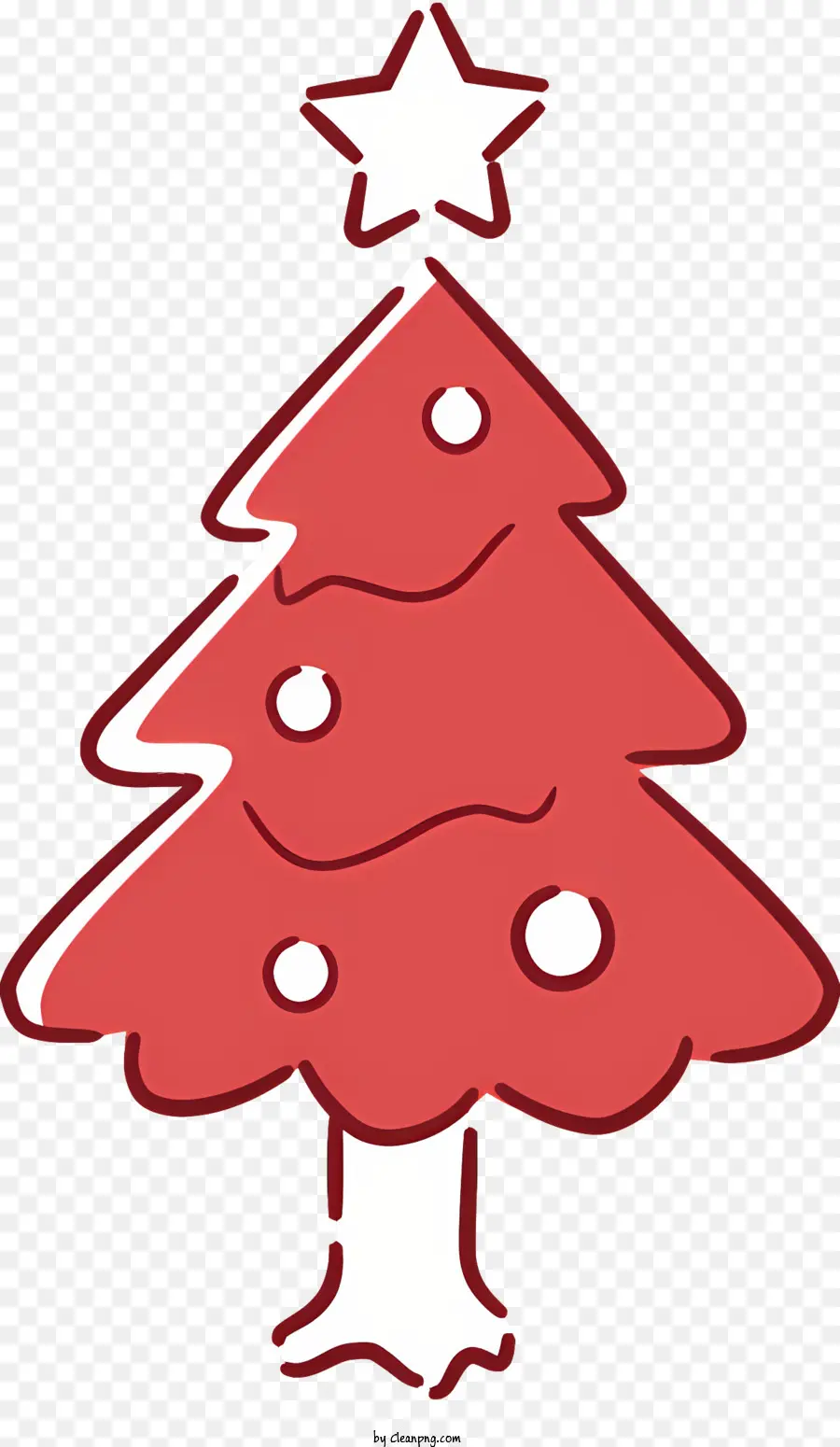 Kırmızı Noel Ağacı，Yıldız Ile Noel Ağacı PNG
