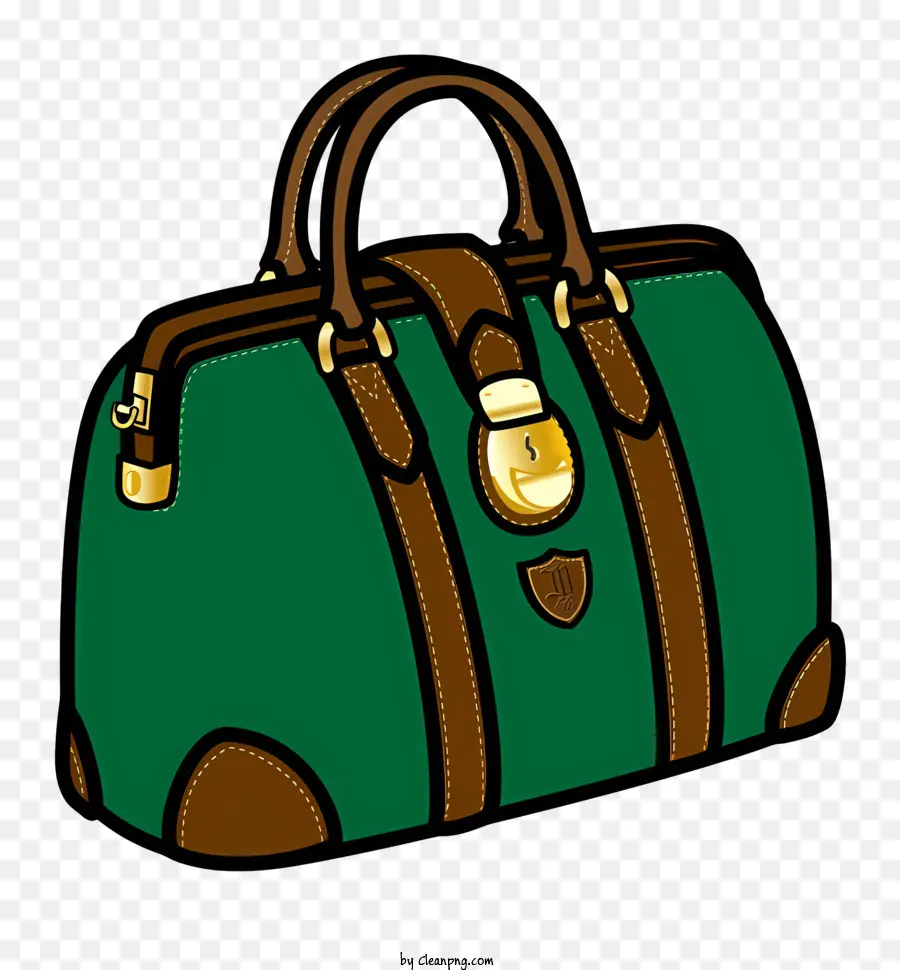 Yeşil Deri Seyahat çantası，Kahverengi Deri Kayış PNG