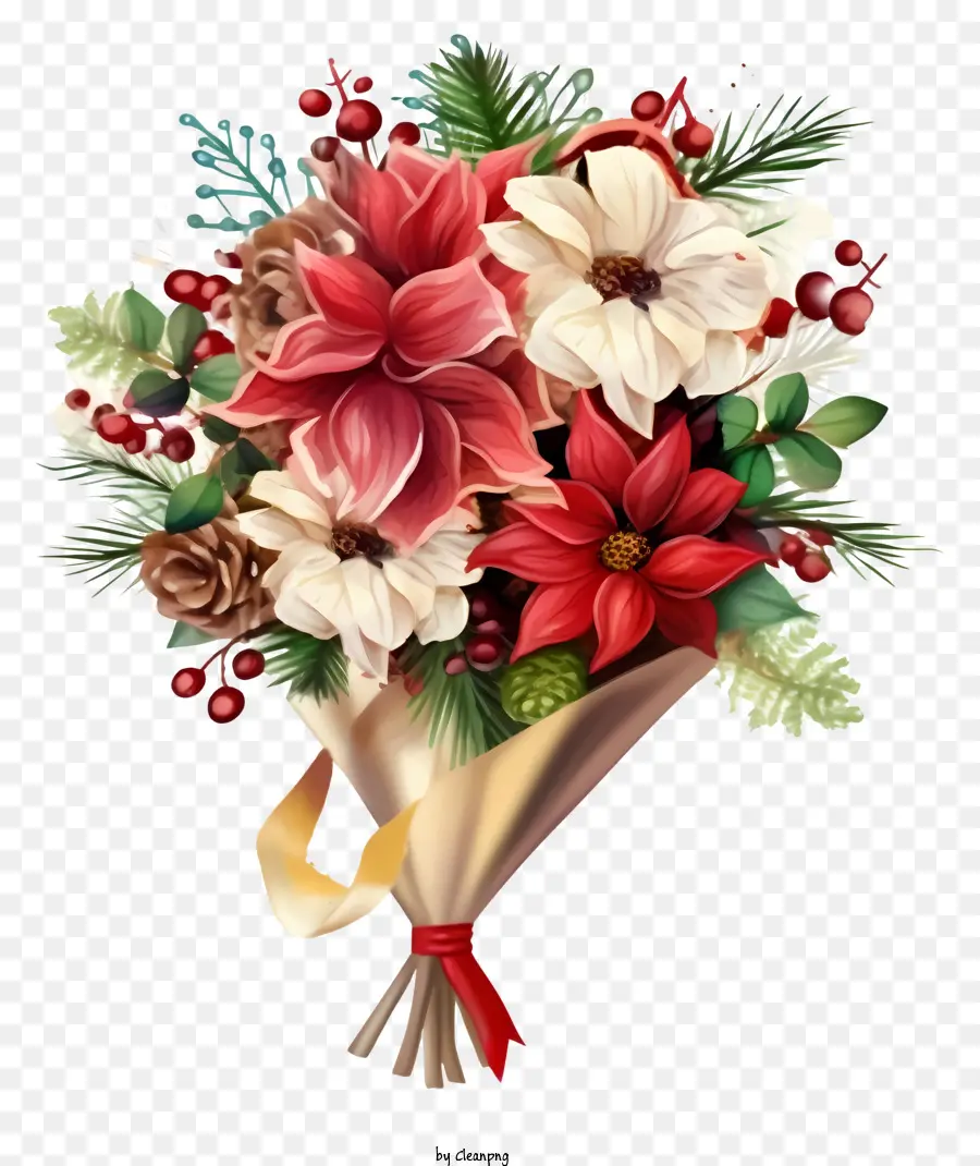 çiçek Buketi，Kırmızı Poinsettias PNG