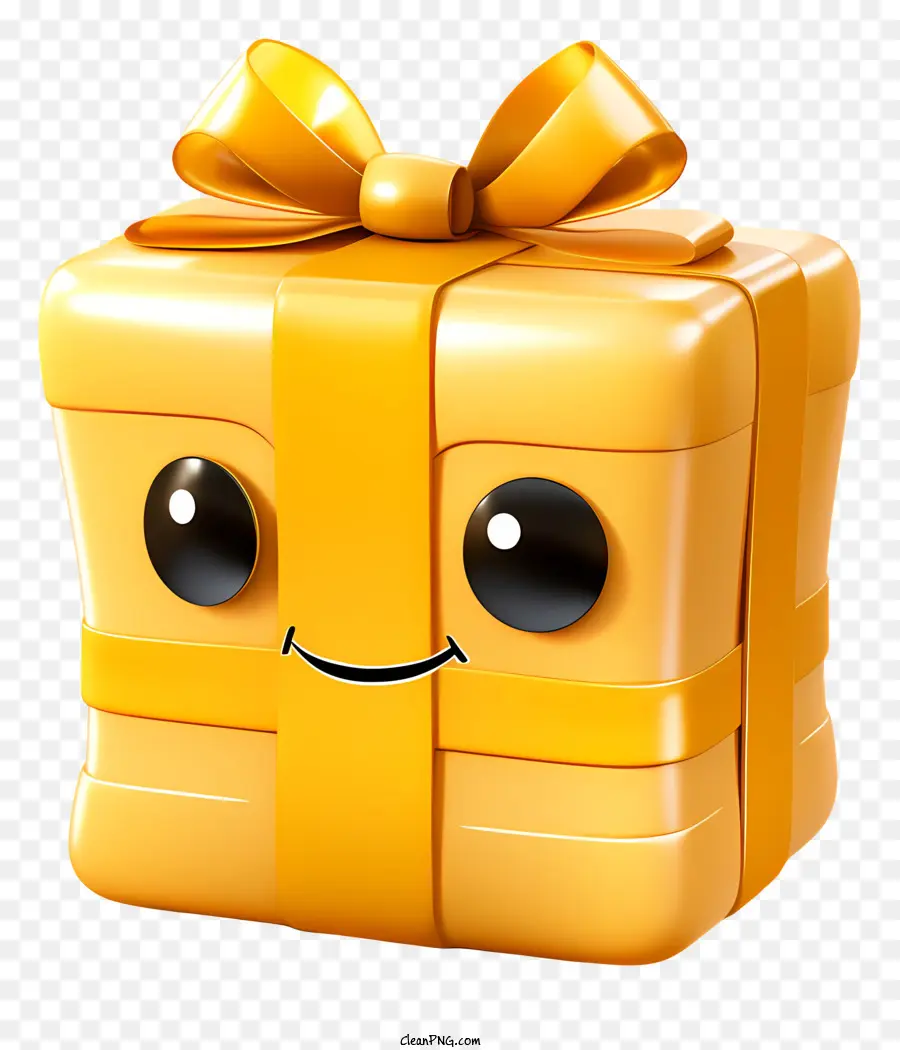 Küçük Sarı Sarılmış Kutu，Gülümseyen Yüzü PNG