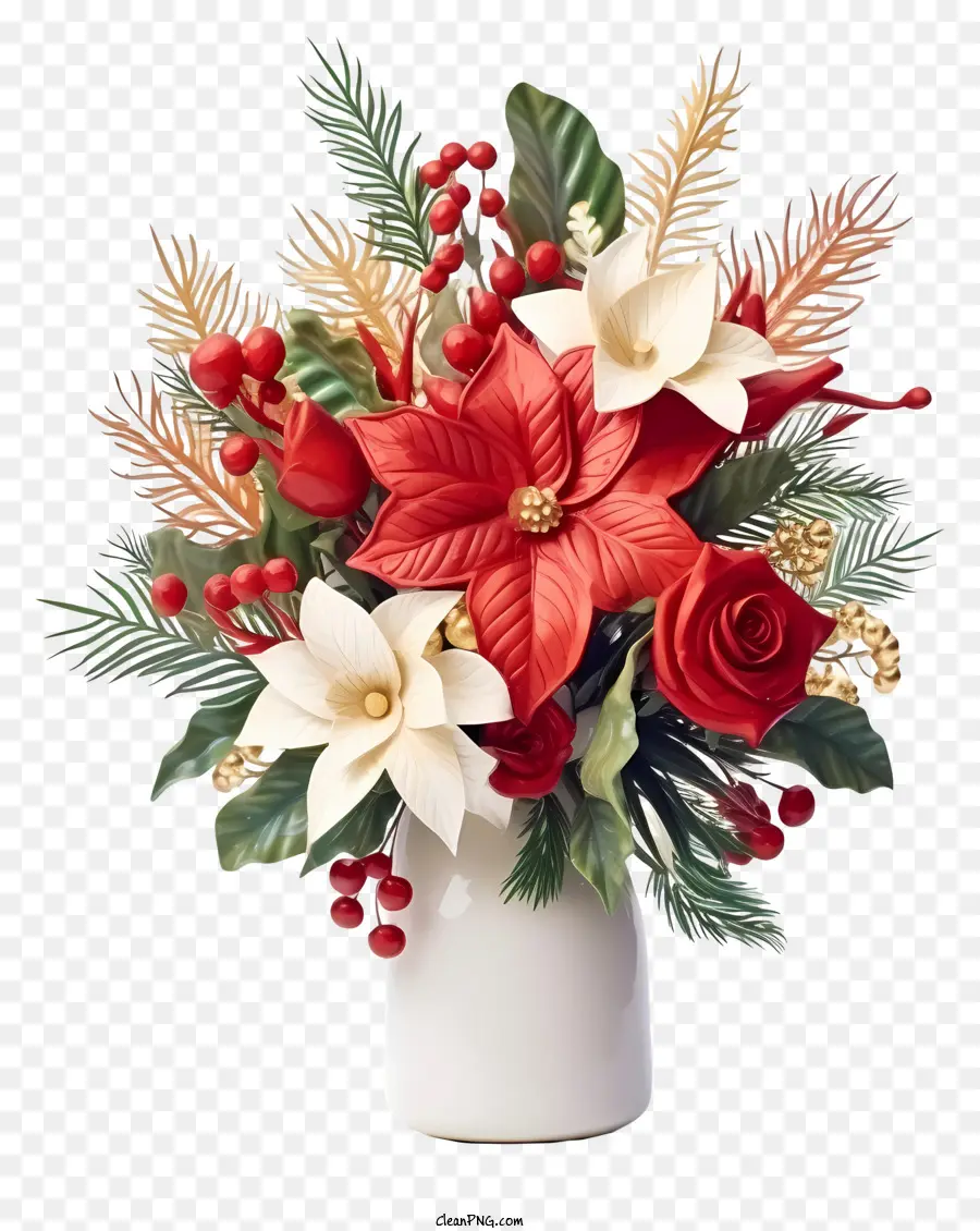 Kırmızı Ve Beyaz Çiçekler，Buket Düzenlemesi PNG