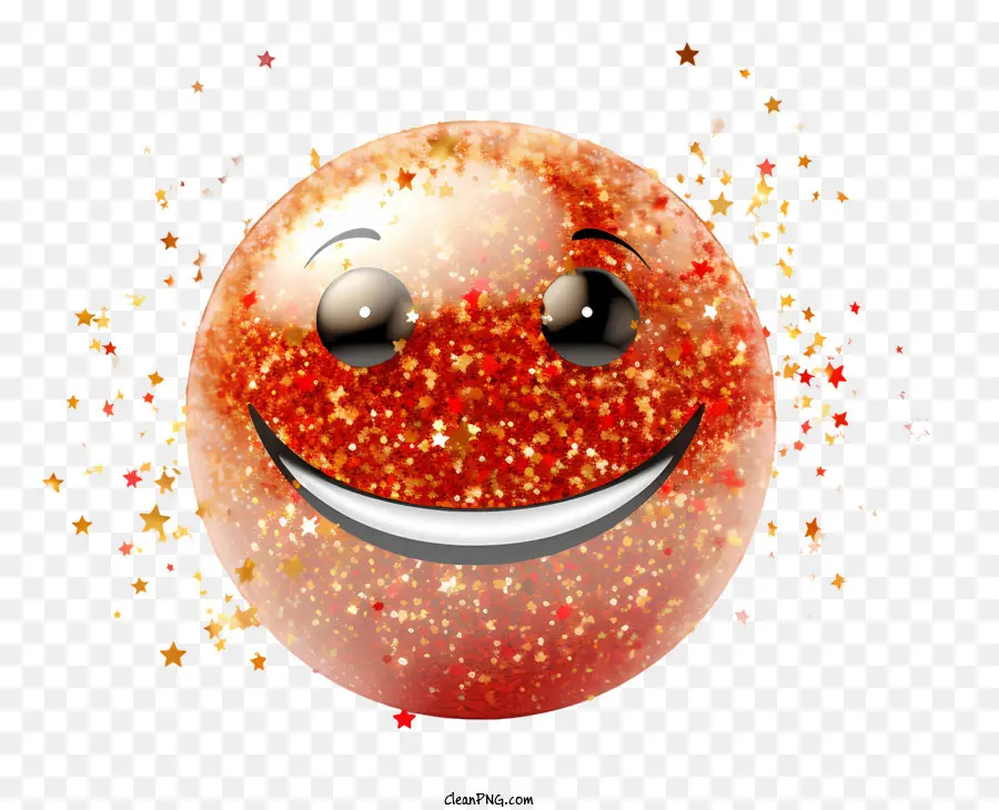 Kırmızı ışıltılı Top，Gülümseyen Yüzü PNG