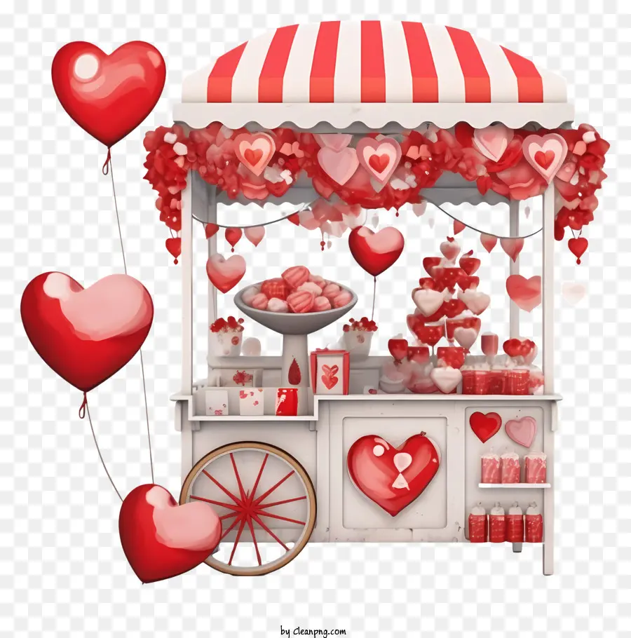Gerçekçi Sevgililer Günü Romantik Durak，Anahtar Kelimeler Kalp Şekleli Kiosk PNG