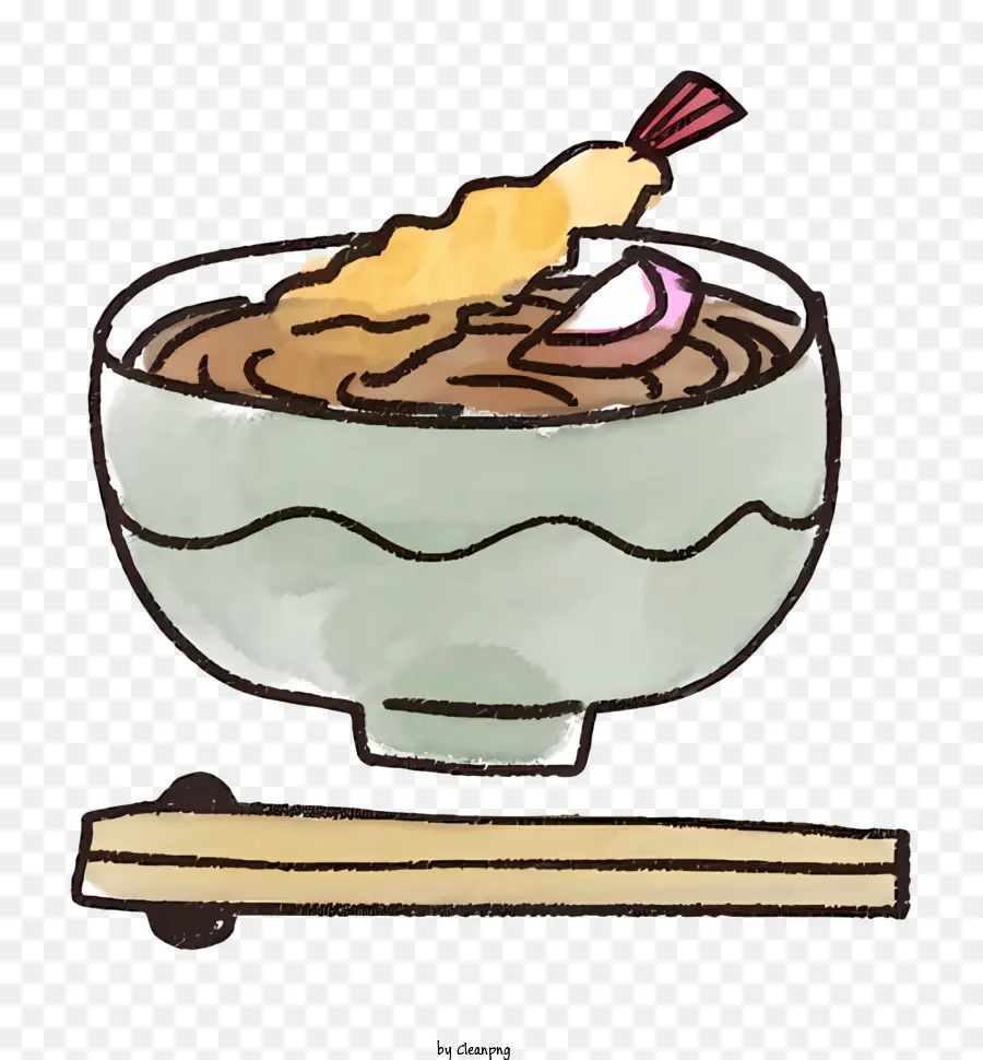 Karikatür，Tempura Udon PNG