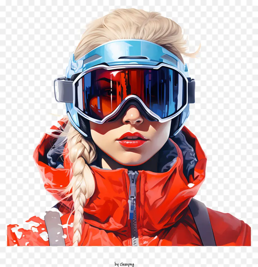 Kayak Gözlüğü，Kırmızı Kayak Ceketi PNG