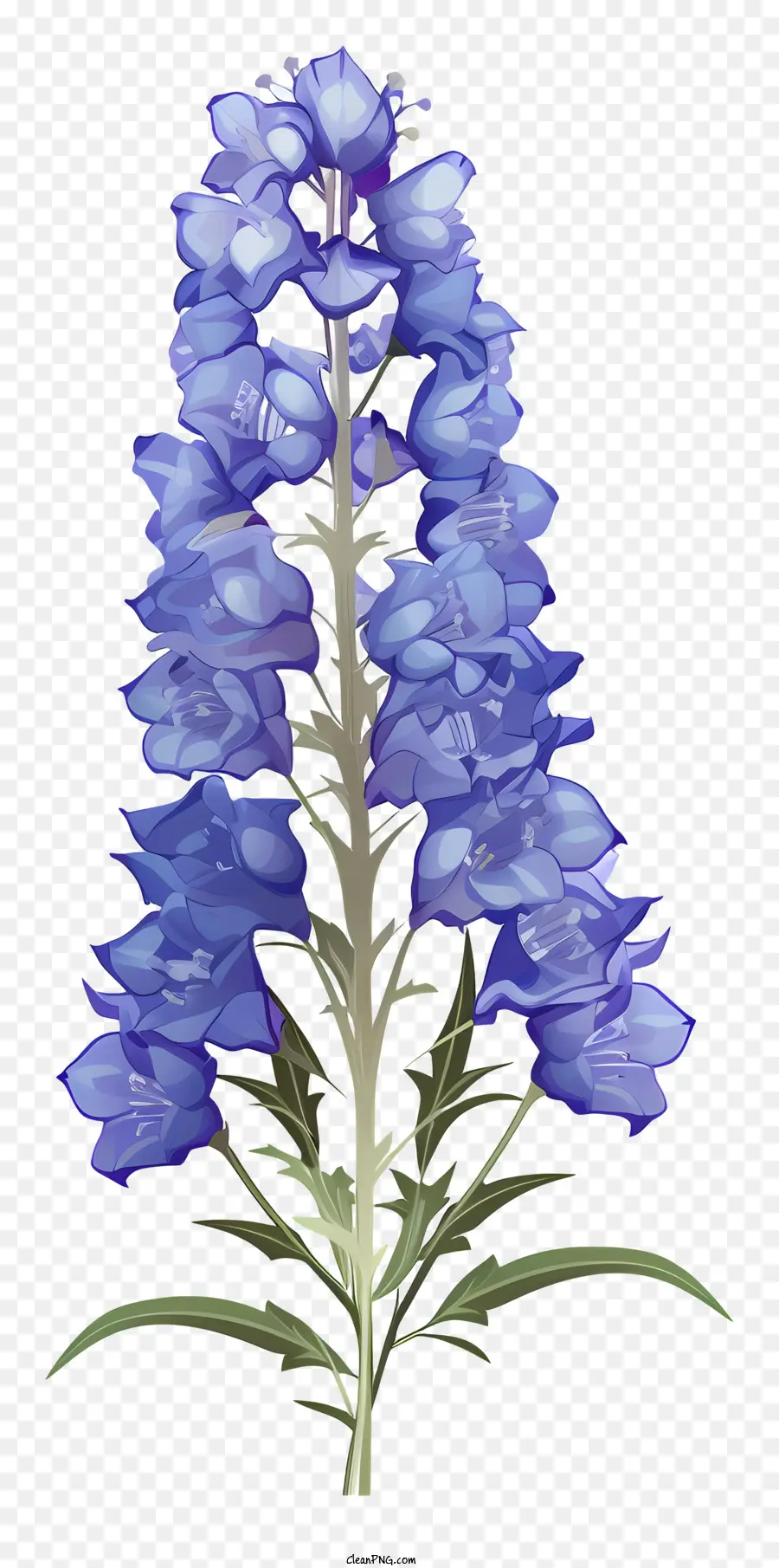 Karikatür Delphinium Çiçeği，Mavi çiçek PNG
