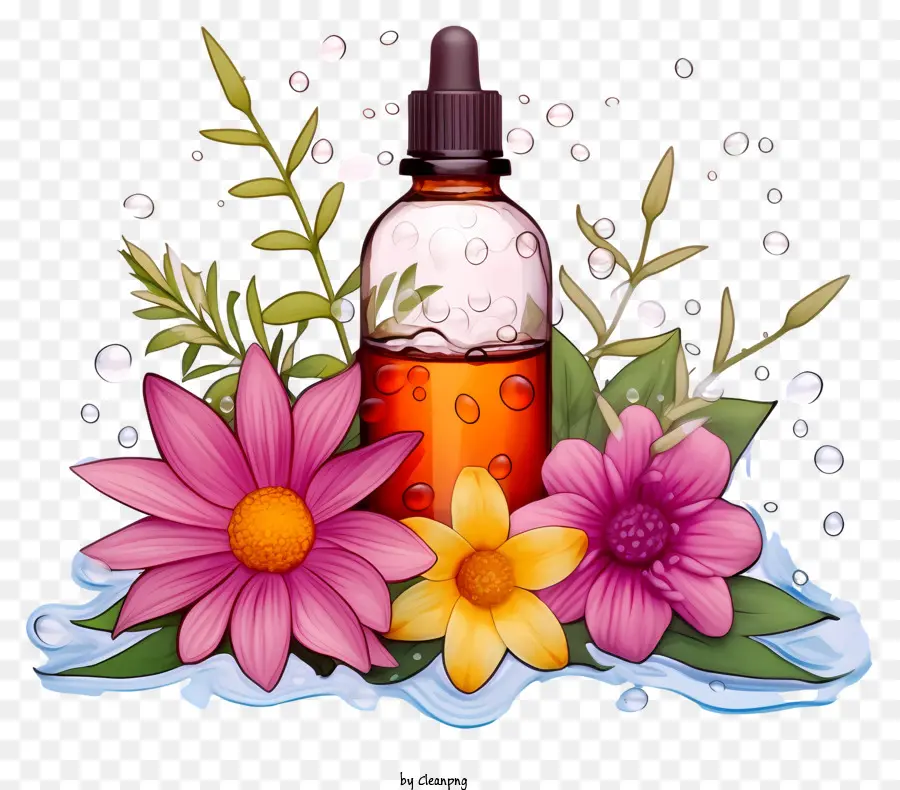 Karikatür çiçek özleri Terapisi，Aromaterapi PNG
