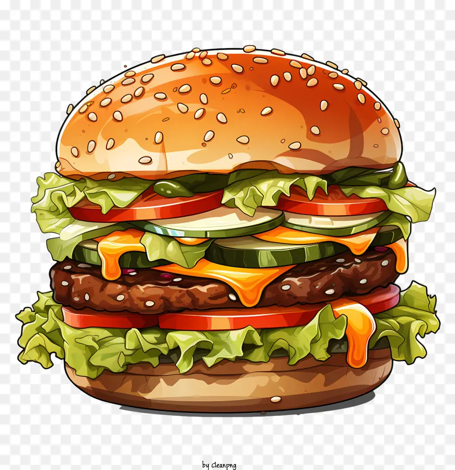 Amerikan Burger，Hamburger PNG