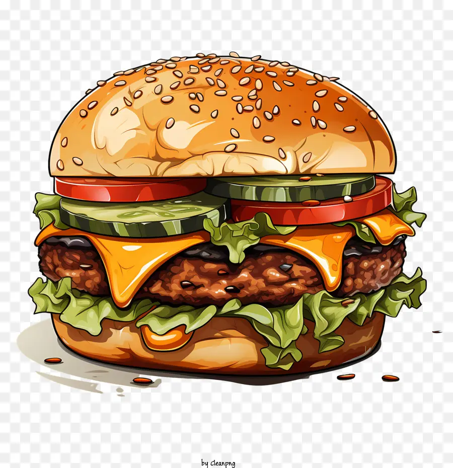 Amerikan Burger，Hamburger PNG