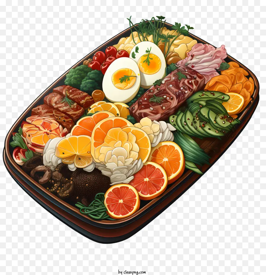 Bento Kutusu，Renkli Yemek Tabağı PNG