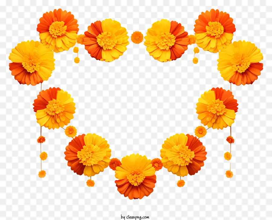 Modaya Uygun Retro Marigold Çiçek Çelenk，çelenk PNG