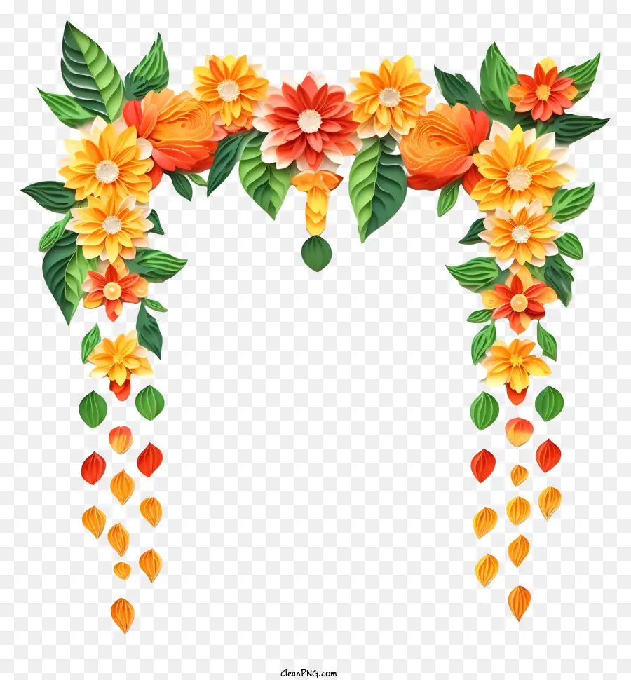 Çiçek Thoranam，Renkli Buket PNG