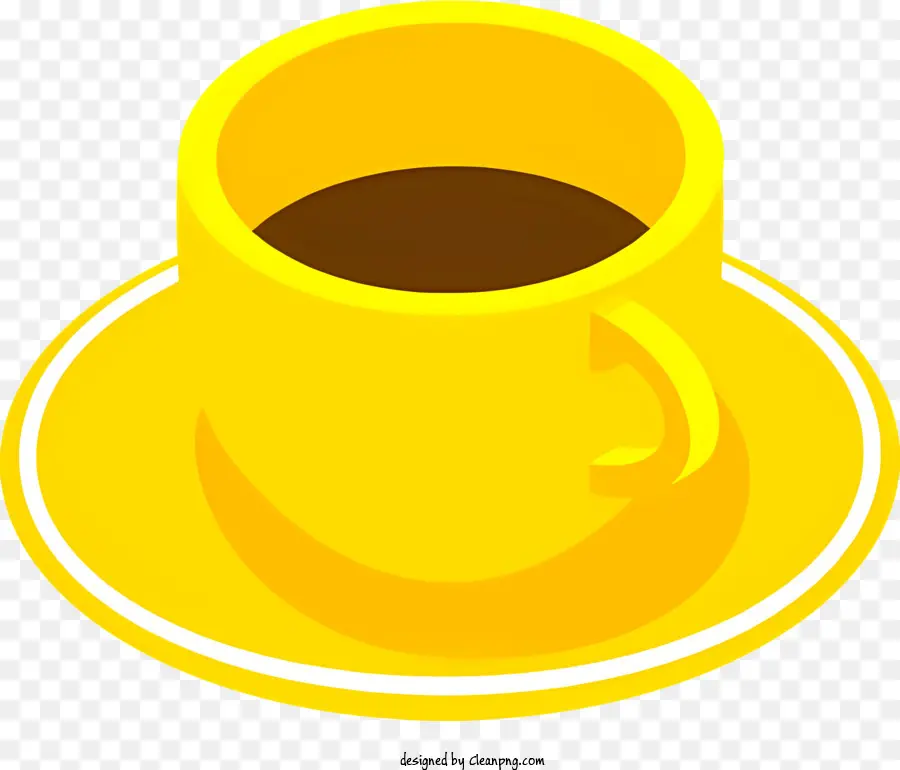 Sarı Kahve Fincanı，Kahverengi Lekeli Tabak PNG