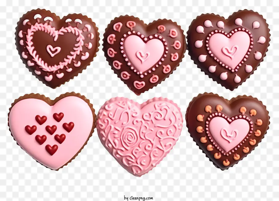 Gerçekçi Sevgililer Çerezleri，Çikolata Kalpleri PNG
