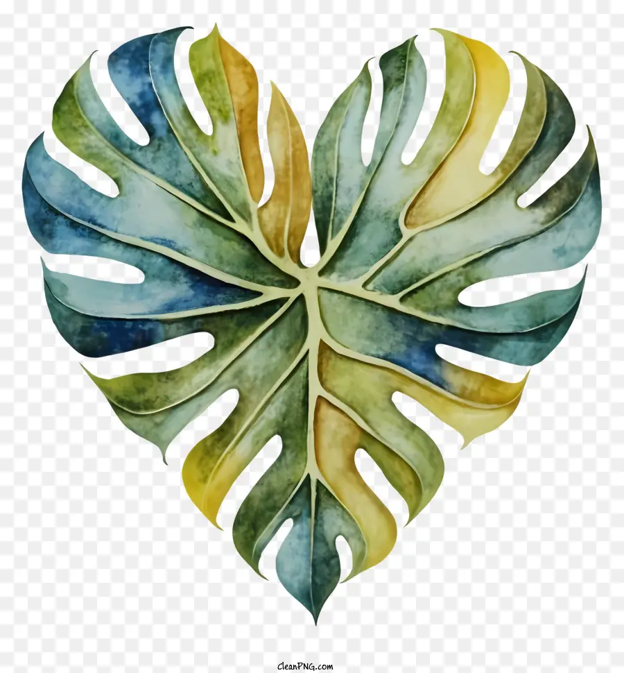 Karikatür，Kalp şeklindeki Yaprak PNG