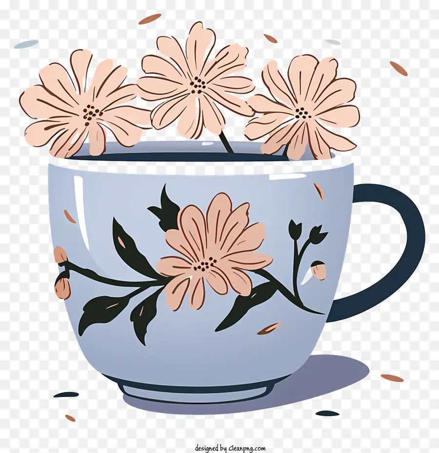 Kahve çiçek，Kupa PNG