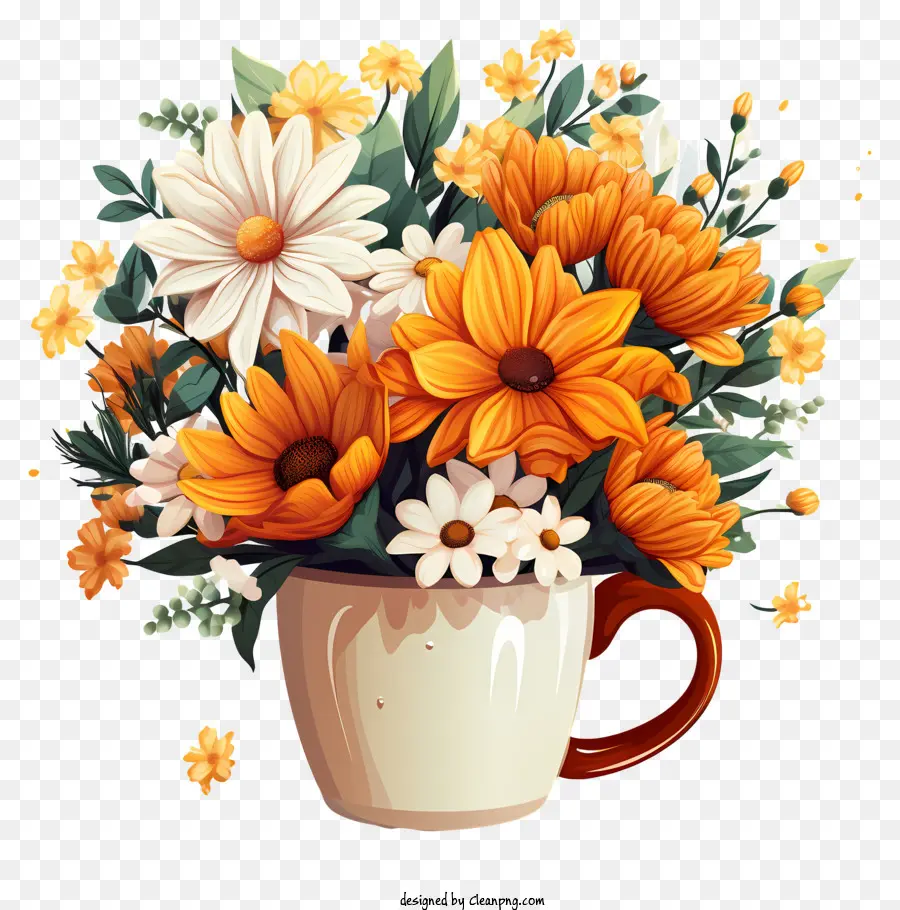 Kahve çiçek，Floral Still Life PNG