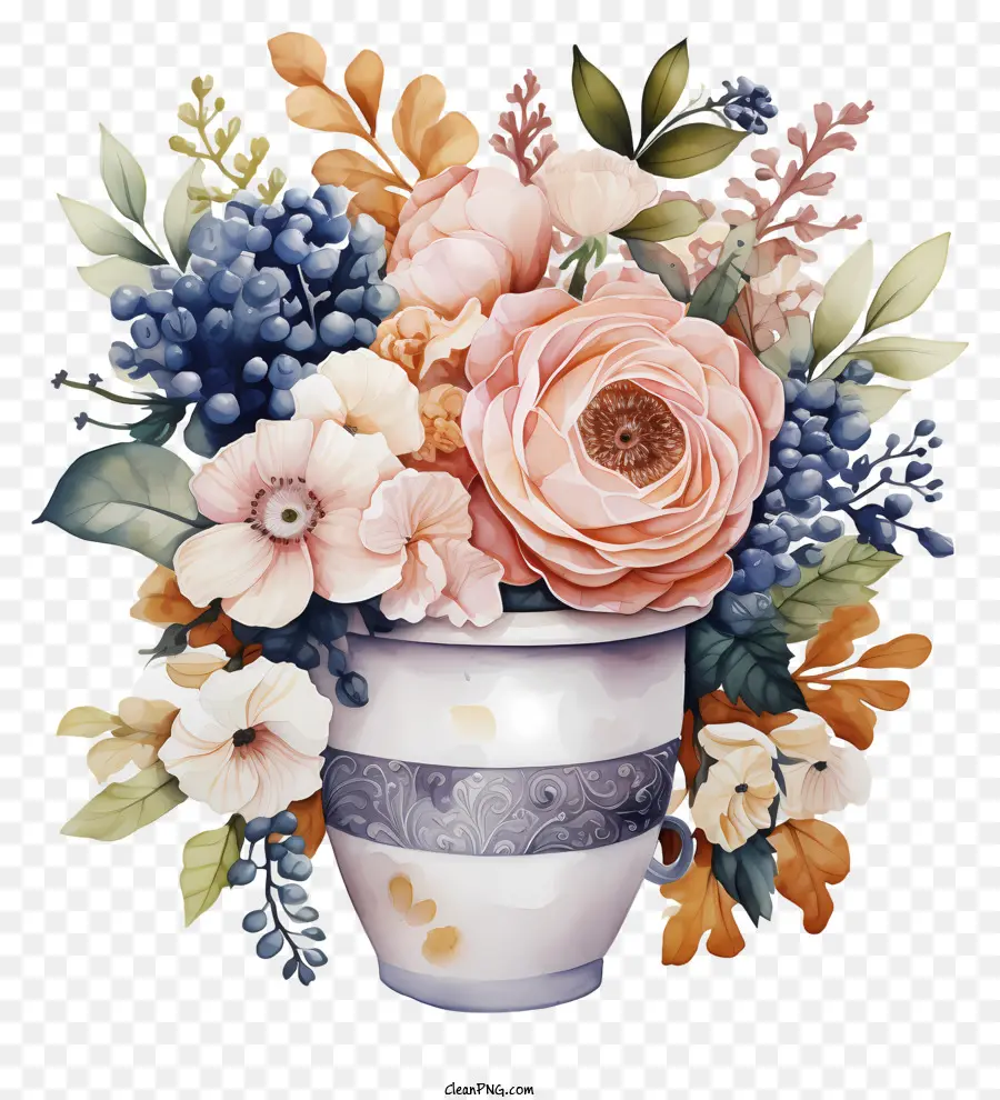 Kahve çiçek，çiçek Aranjmanı PNG
