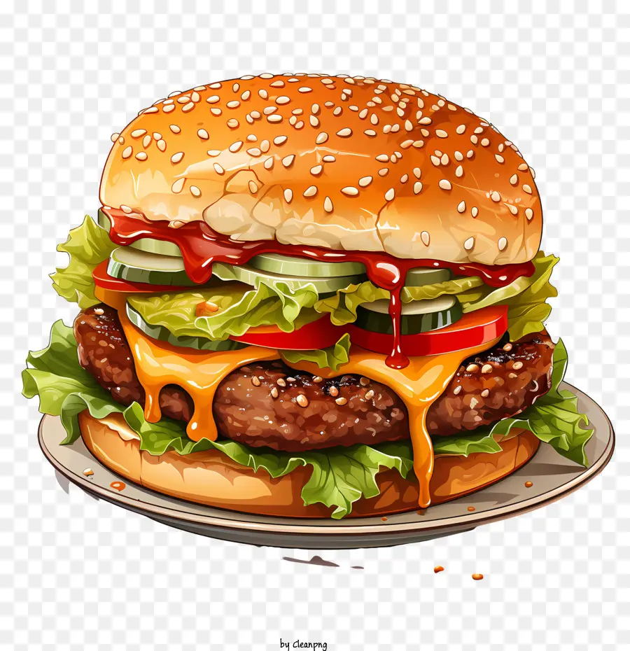 Amerikan Burgeri，Hamburger PNG