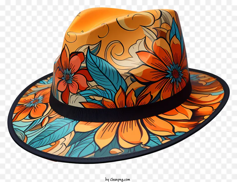 şapka，çiçek Fedora şapkası PNG