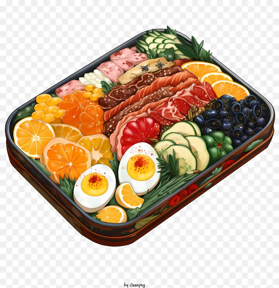 Bento Kutusu，Renkli Yemek Tabağı PNG