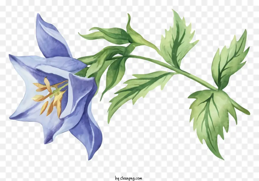 Karikatür，Mavi çiçek PNG