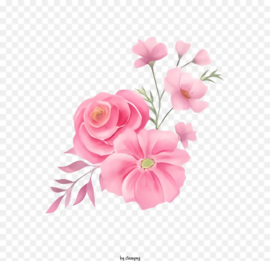 Pembe çiçek，Gül PNG